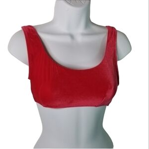 Asos velvet velour crop swim top bra